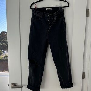 Abercrombie & Fitch The Dad High-Rise Black Jeans (28)